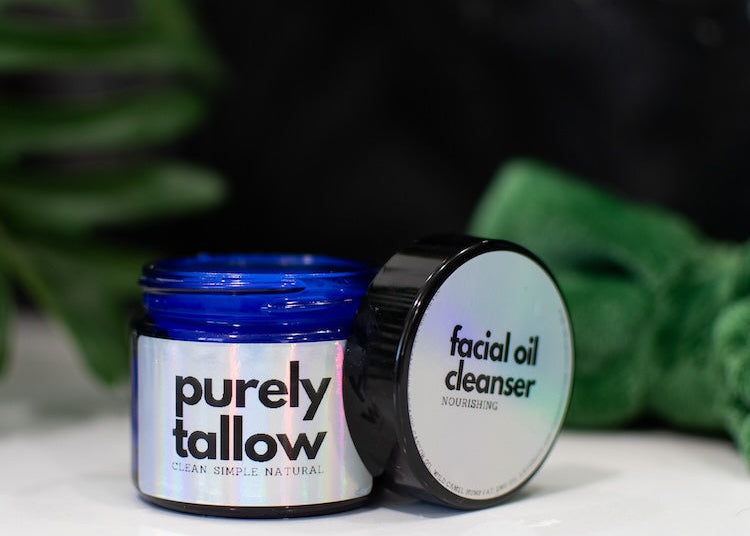 Facial Oil Cleanser Open Jar on Sink